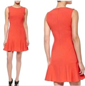DVF Sleeveless Red Orange Trumpet Style Dress Jaelyn Diane von Furstenberg 8